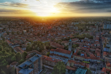 Una veduta di Rho dall'alto: il Pgtu approvato in Consiglio Comunale disegna una città più sicura e vivibile