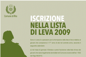Iscrizione nella lista di Leva 2009