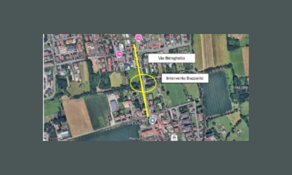 Nella cartina la zona interessata dai provvedimenti e dal cantiere