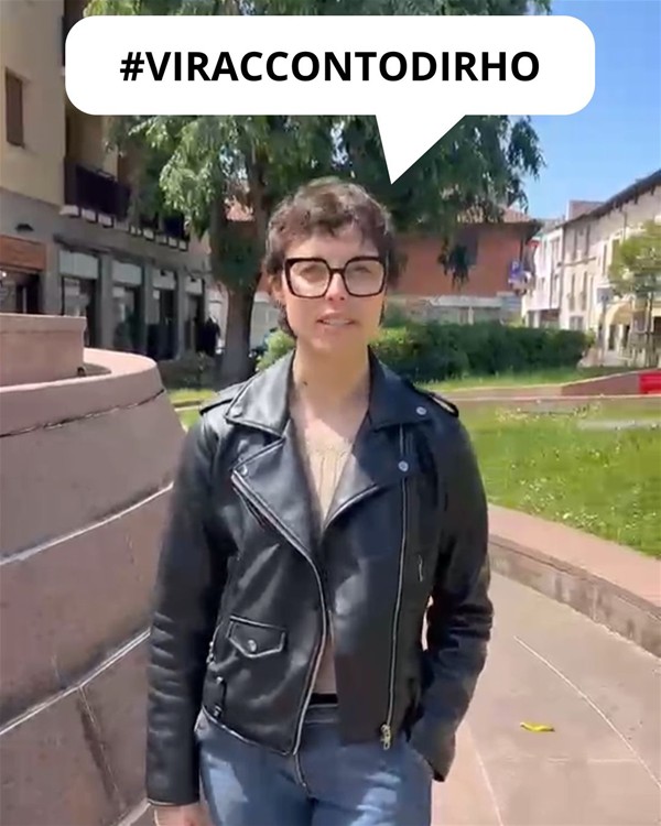 Nella foto un frame del video promozionale di "Vi racconto di Rho" con i giovani attivi al Servizio Informagiovani.
