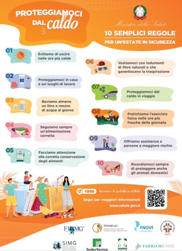 I consigli del Ministero della Salute per affrontare il grande caldo di questi giorni
