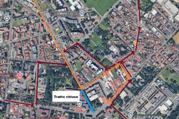 La mappa con le deviazioni