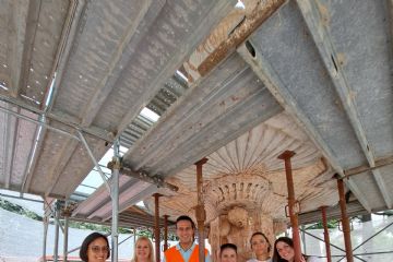 La visita al cantiere di restauro da parte del Sindaco Orlandi, dell'Assessora Giro e della dirigente Menotti