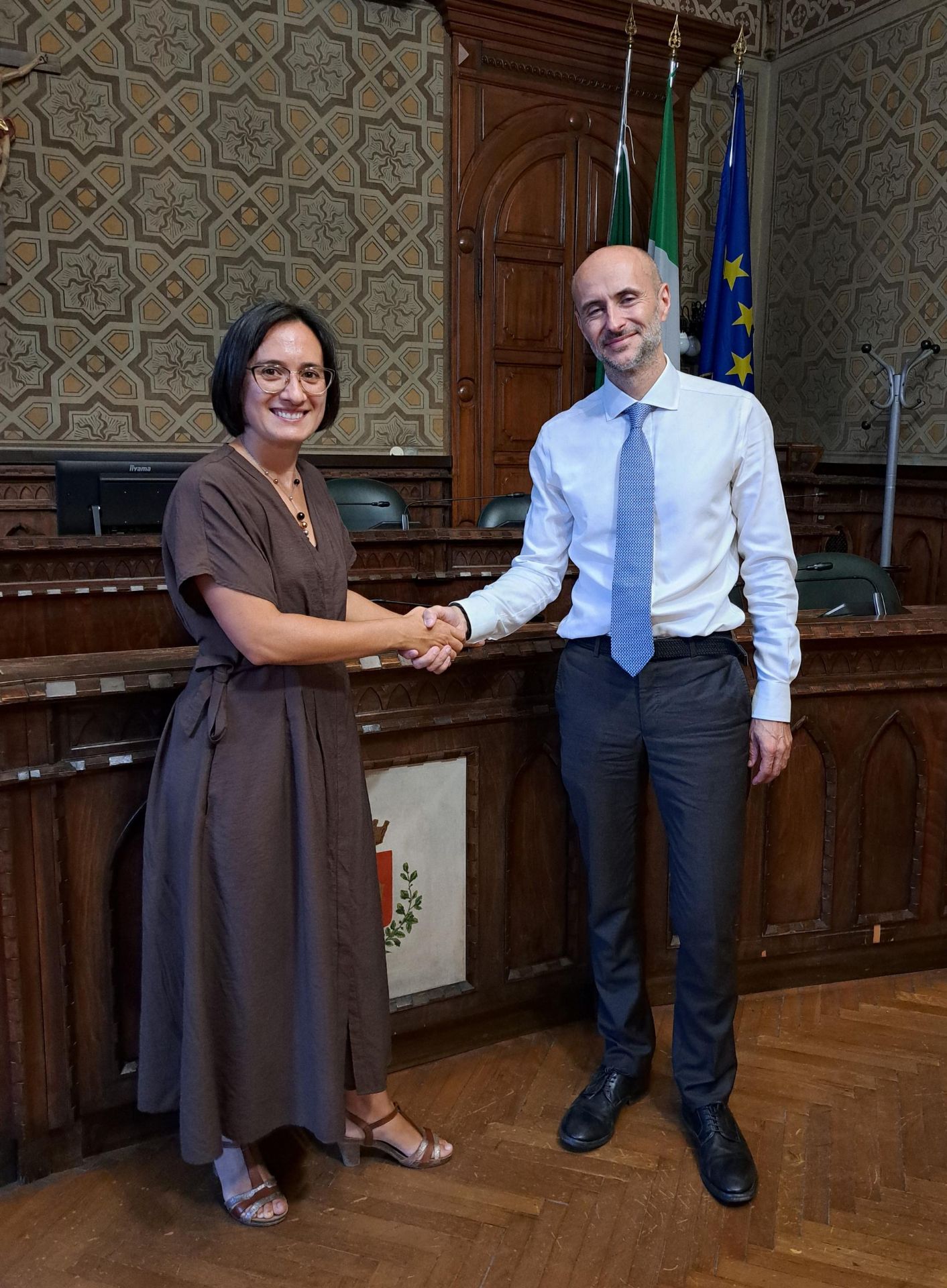 l'Assessora Valentina Giro e David Falconi in Municipio