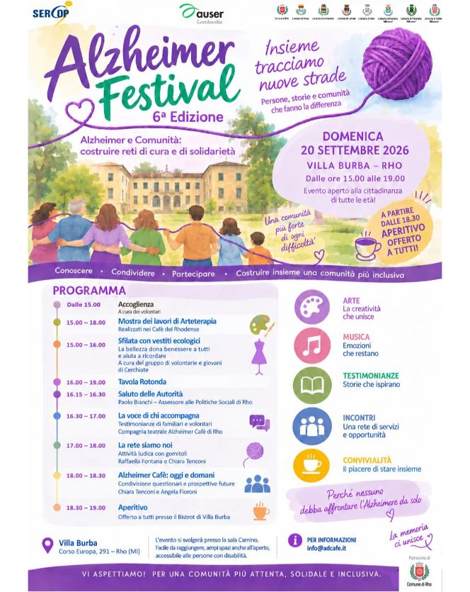 Locandina con programma Alzheimer festival 6*Edizione