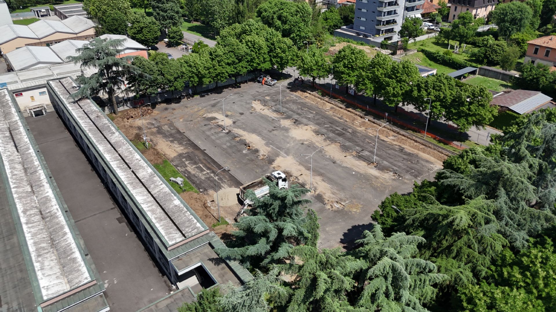 Foto con il drone cantiere