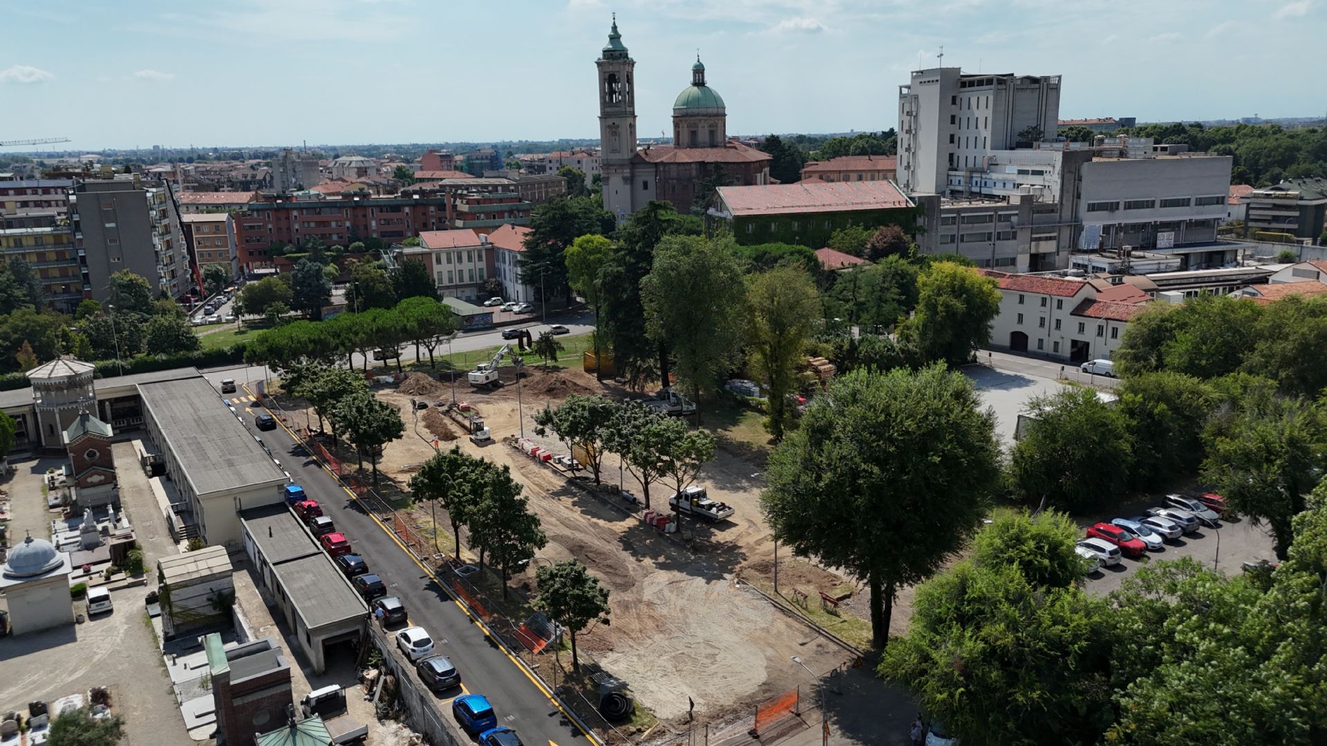 foto con il drone del cantiere