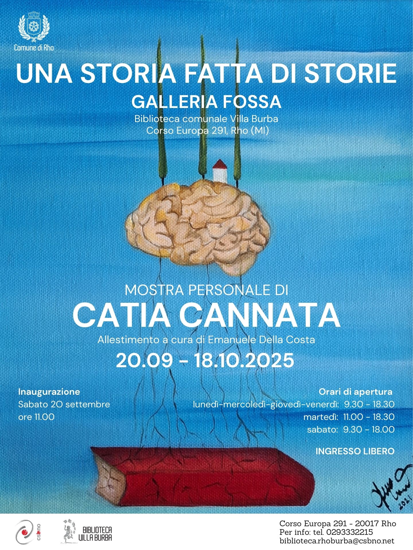 Le fondamenta, 2021, acrilico su tela dell'artista Catia Cannata. Allestimento a cura di Emanuele Della Costa.