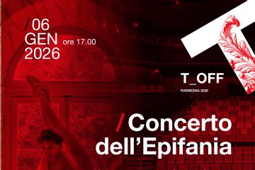 locandina concerto  Concerto dell'Epifania Logo T_off e due ballerini