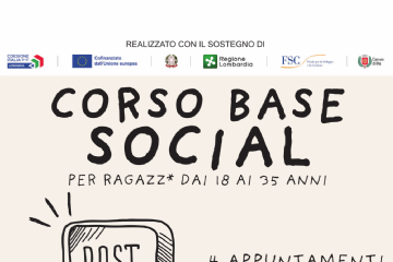 locandina corso base social per ragazzi dai 18 ai 35 anni