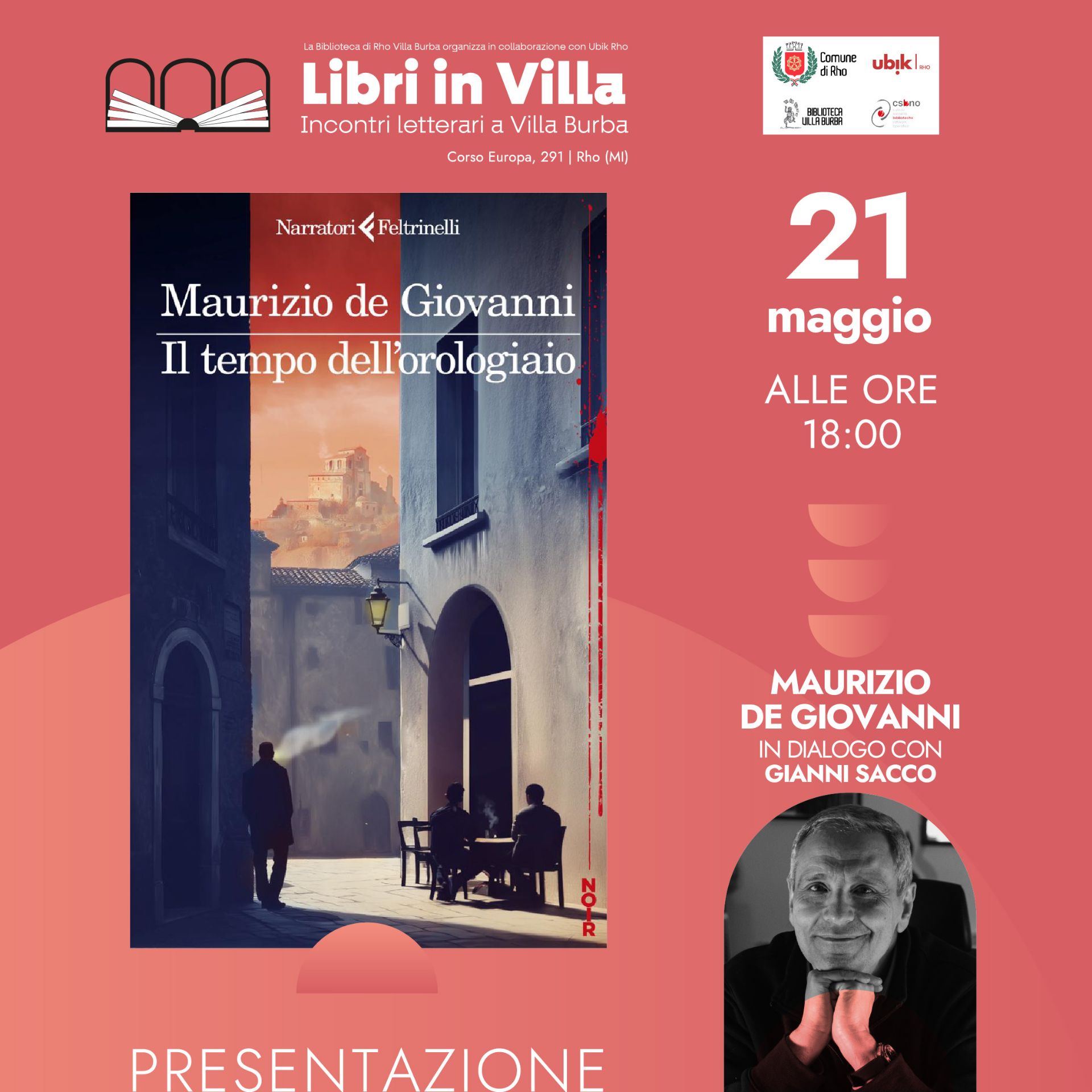 copertina del libro il Tempo dell'orologiaio e foro dell'autore Maurizio De Giovanni