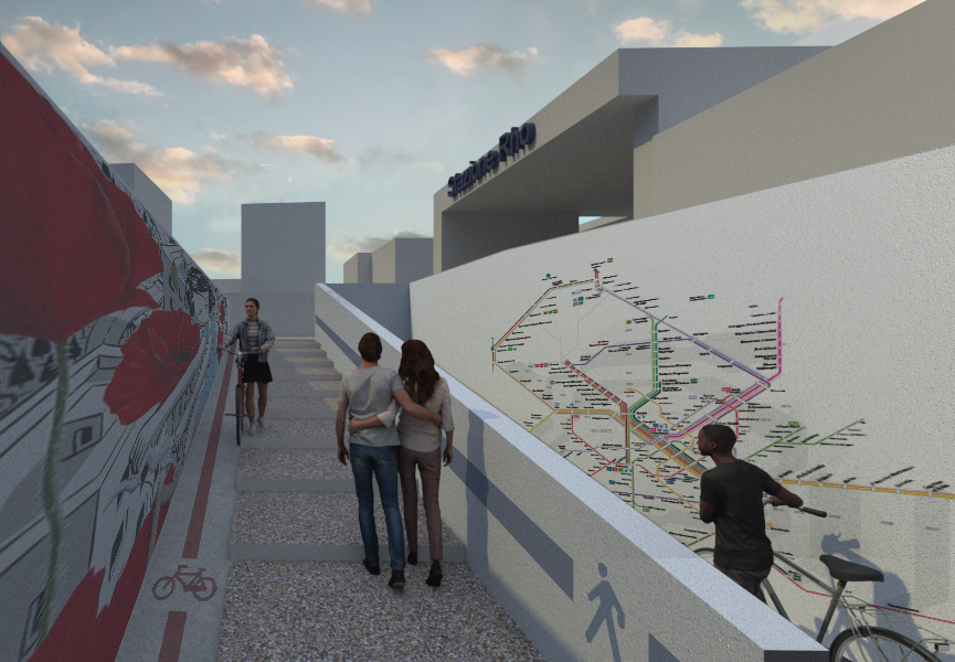 un rendering del progetto Bosco elettrico