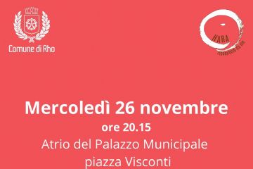 locandina bianca e rossa con testo e una piccola scarpetta rossa