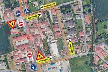 Planimetria dei lavori di posa della tubazione di allacciamento idrico in via Biringhello 98 che saranno effettuati il giorno 3 dicembre 2025