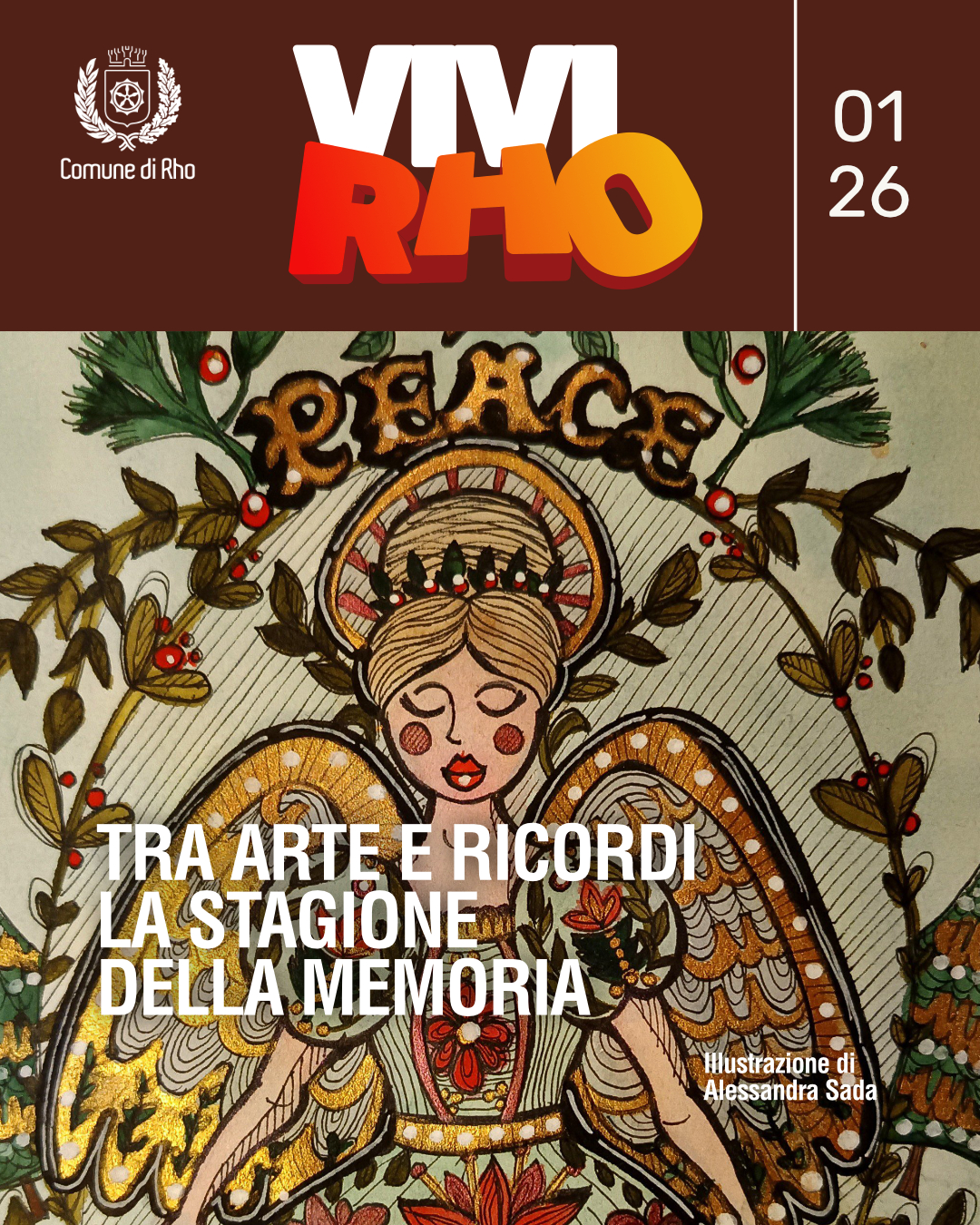 Vivi Rho01/26 VIVIRHO 01/26 Tra arte e ricordi la stagione della memoria. Particolare artistico Angelo della Pace illsutrazione di Alessandra Sada