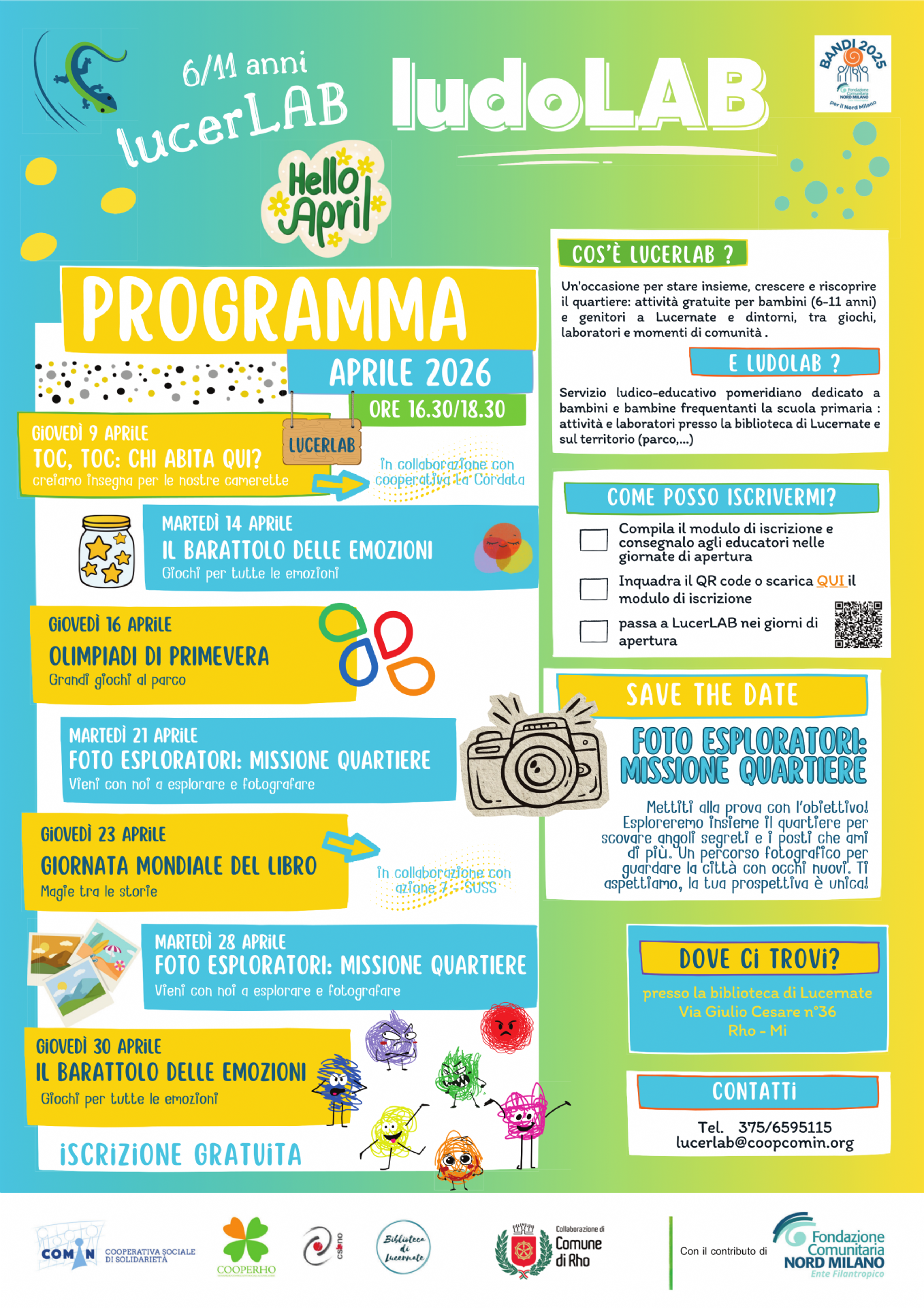 volantino con tutto il programma Lucerlab