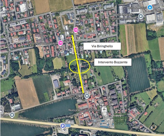 Nella cartina la zona interessata dai provvedimenti e dal cantiere