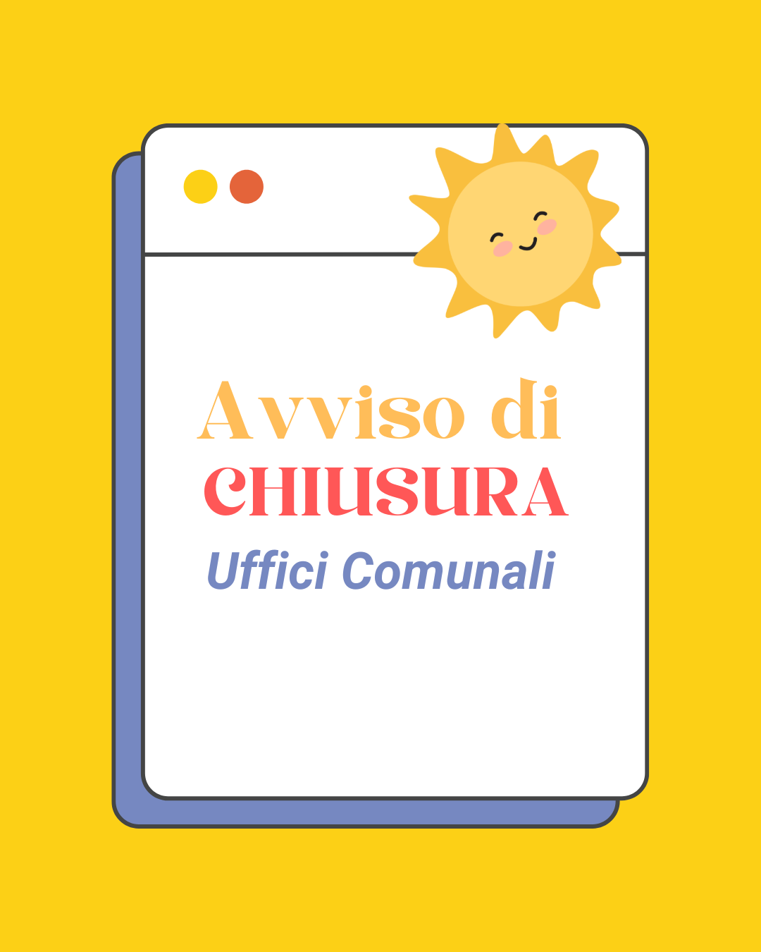 Avviso di chiusura uffici comunali