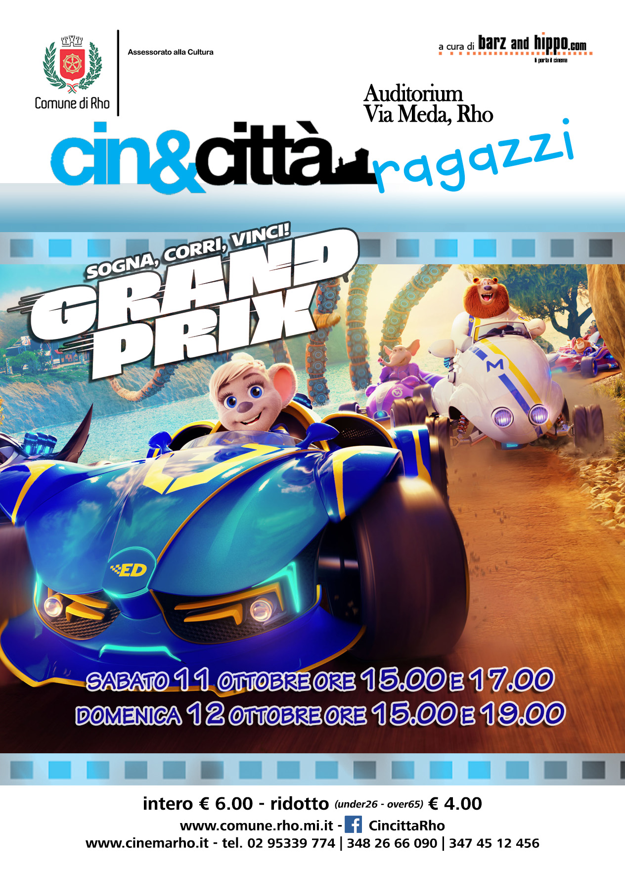 locandina Cin&città ragazzi Sogna Corri vinci! Grandi Prix topolini su macchine da corsa (film di animazione)