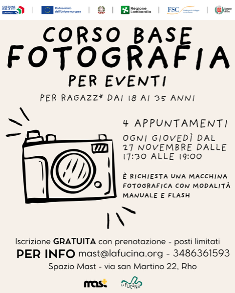 corso base di fotografia per eventi immagine disegnata di macchina fotografica