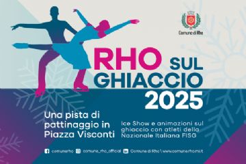 rho sul ghiaccio 2025 una pista di pattinaggio in piazza visconti grafica due danzatori sui pattini