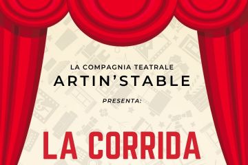 locandina spettacolo con teatro e due tori