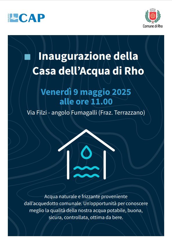 locandina inaugurazione della Casa dell'Acqua di Rho