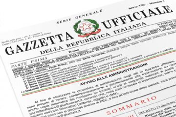  Riproduzione Gazzetta Ufficiale, dove vengono pubblicate le variazioni colturali effettuate dall'Agenzia delle entrate per l'anno 2025 