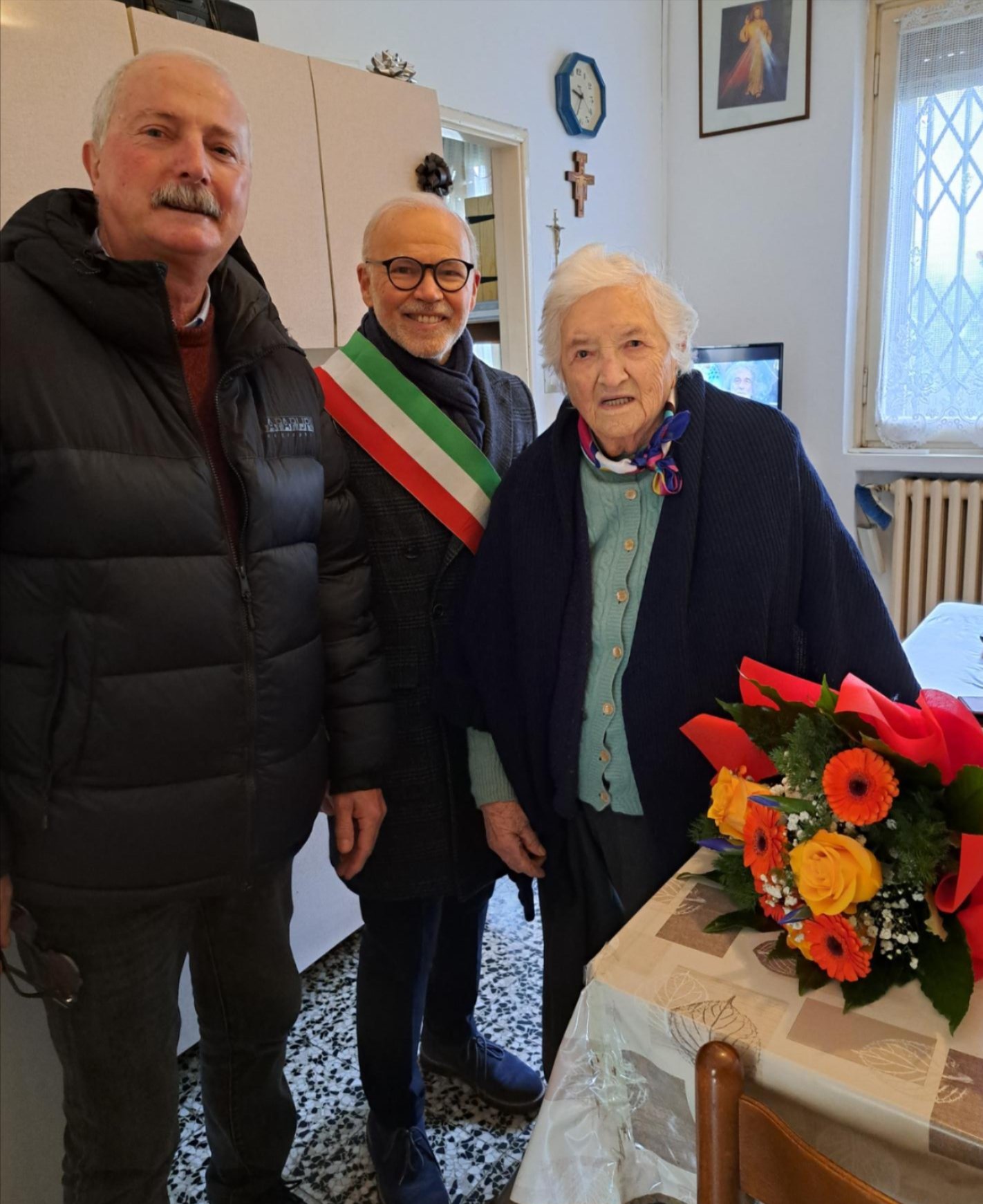 Antonietta Fetti, con l'assessore Nicola Violante e il consigliere comunale Stefano Giussani