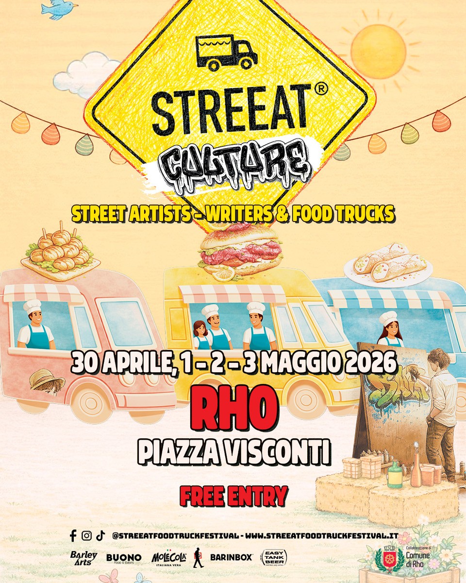 locandina evento con disegno di cuochi e cibo