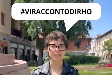Nella foto un frame del video promozionale di "Vi racconto di Rho" con i giovani attivi al Servizio Informagiovani.