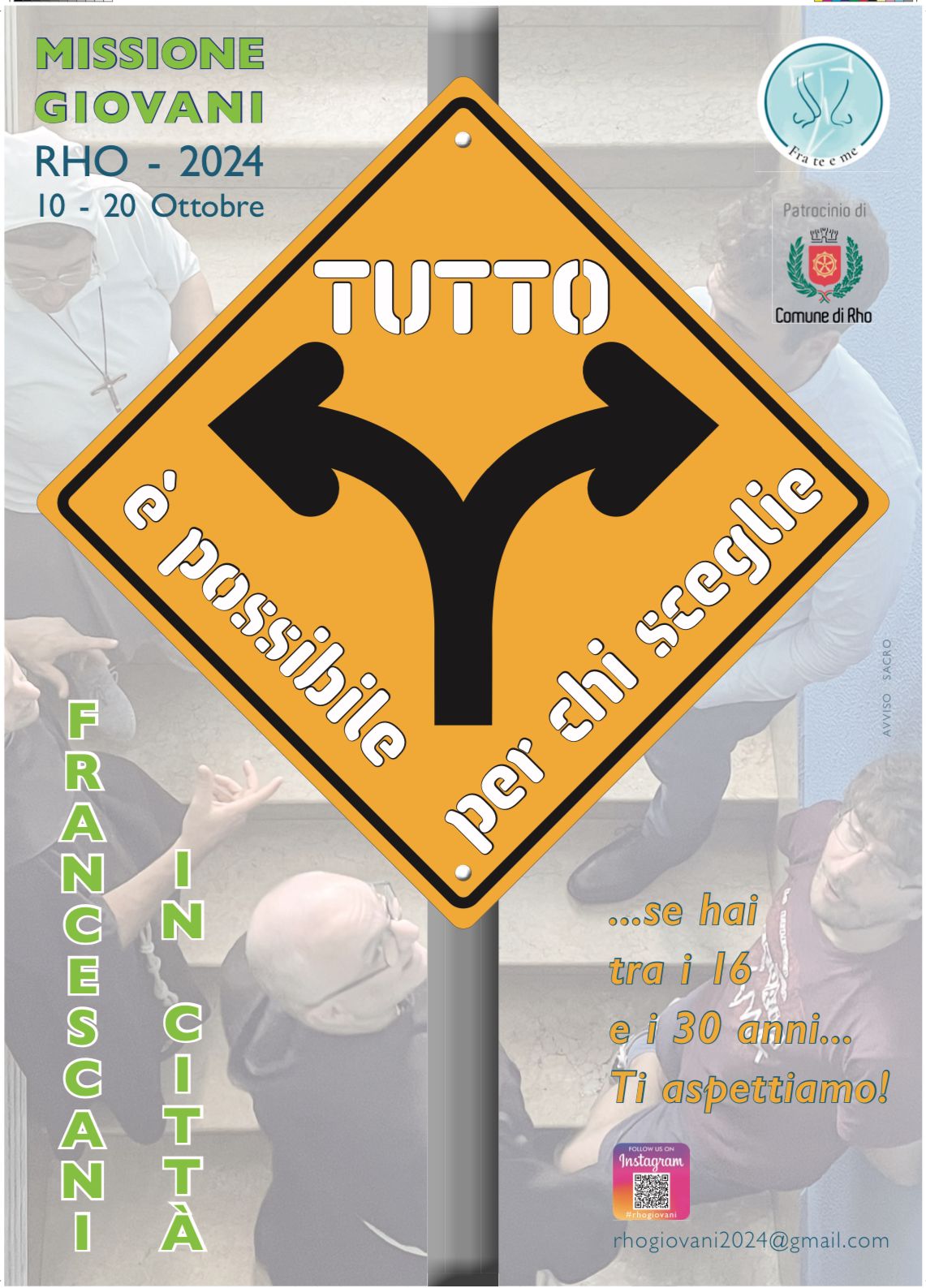 Missione Giovani dal 10 al 20 ottobre 2024. Francescani in città. Evento per giovani tra i 16 e i 30 anni.
