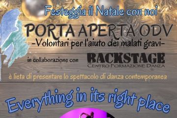 Festeggia il Natale con noi Porta Aperta ODV Volontari per l'aiuto dei malati gravi in collaborazione con Bakstage presenta Evetything in its right palace