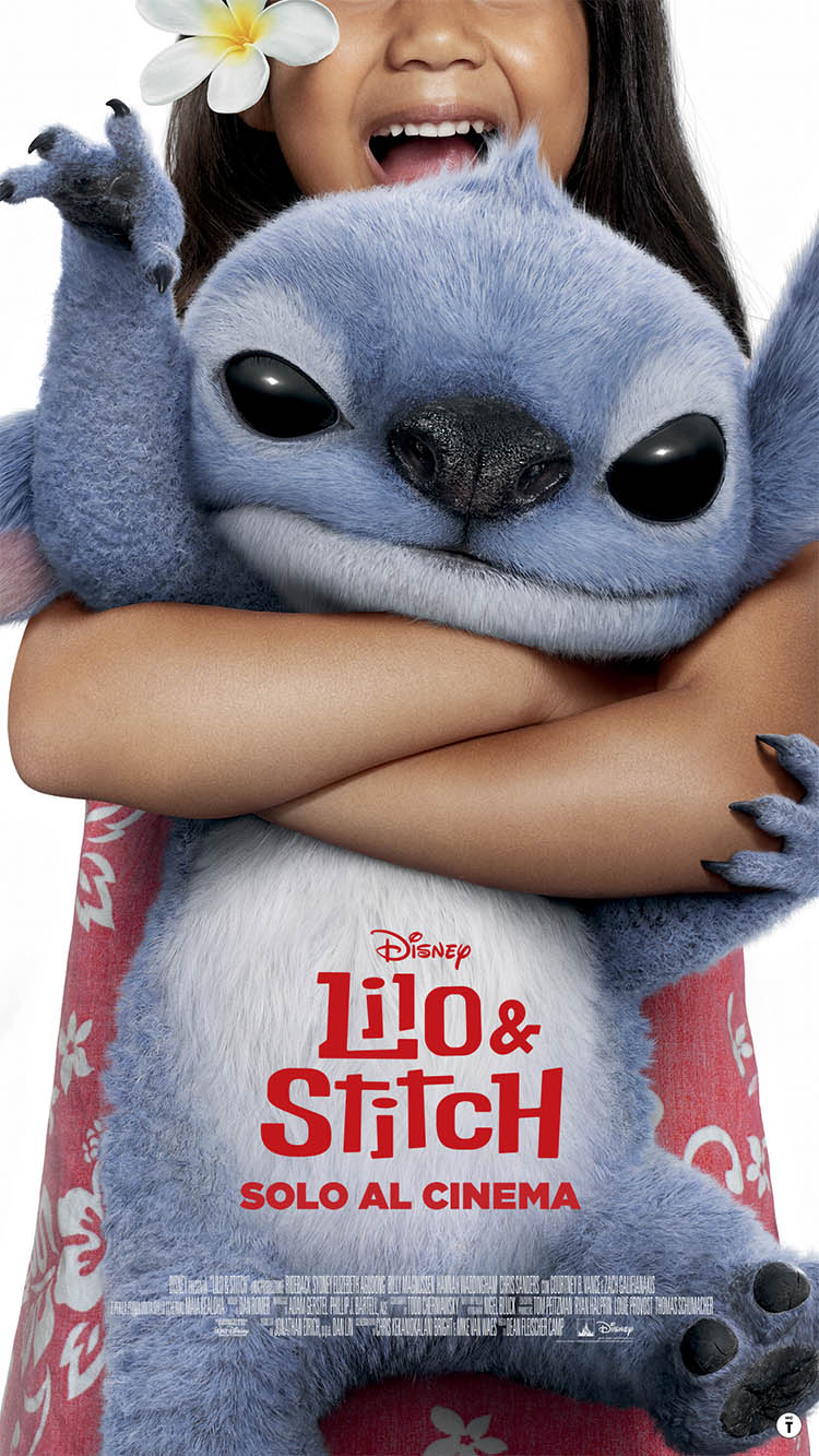 Lilo Stitch solo al cinema locandina del film Bambina  hawaiana  che stringe alieno 626 di nome Stitch