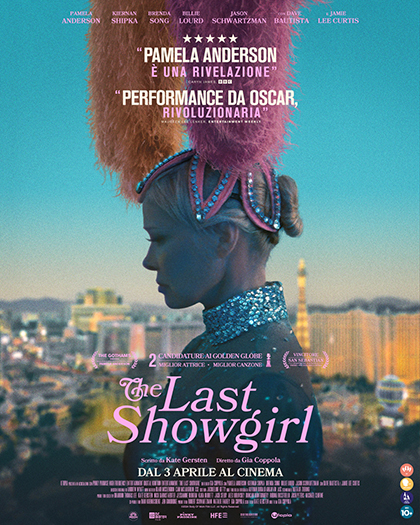 locandina fil  The last Showgirl una donna e sfondo città