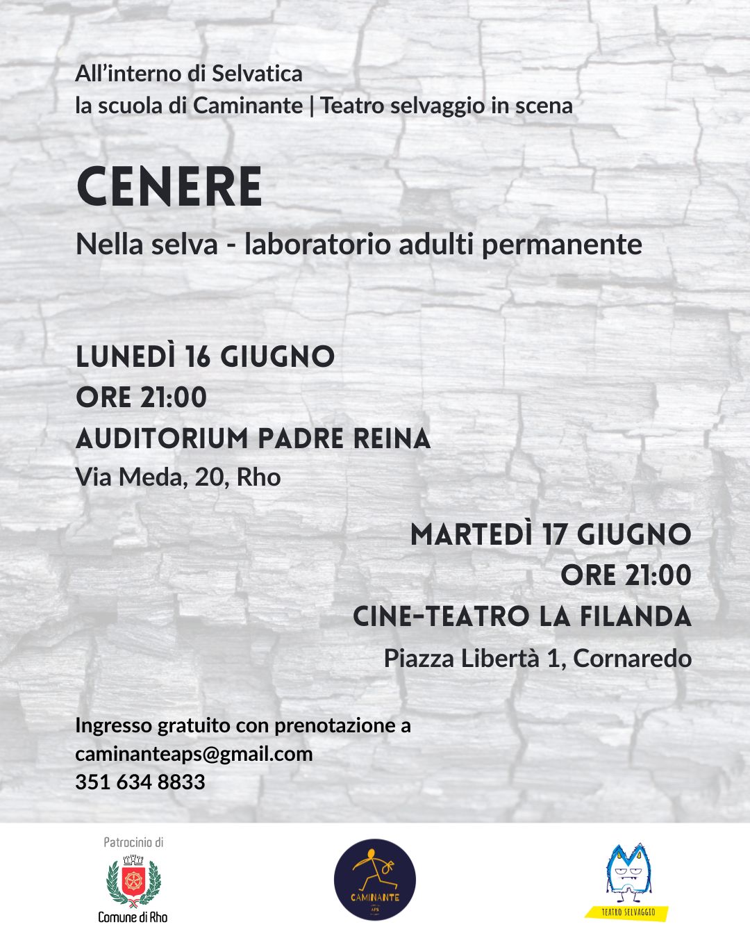 locandina con titolo  luogo e orario