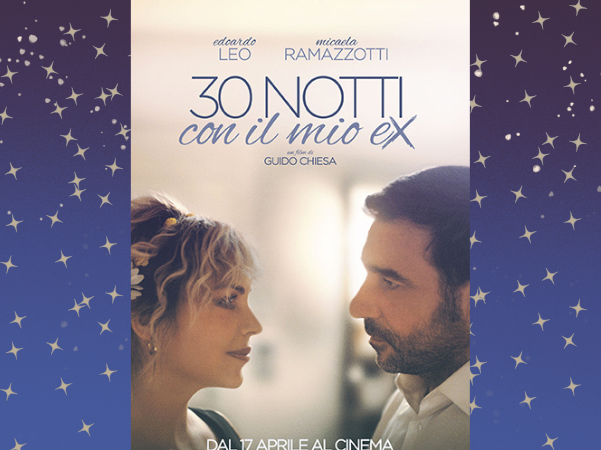 locandina del film   30 NOTTI CON IL MIO EX gli attori  donna e uomo uno di fronte all'altro