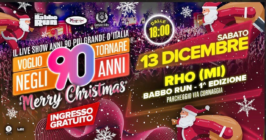 locandina voglio tornare negli anni 90 immagine di Babbo Natale con sacco dei doni