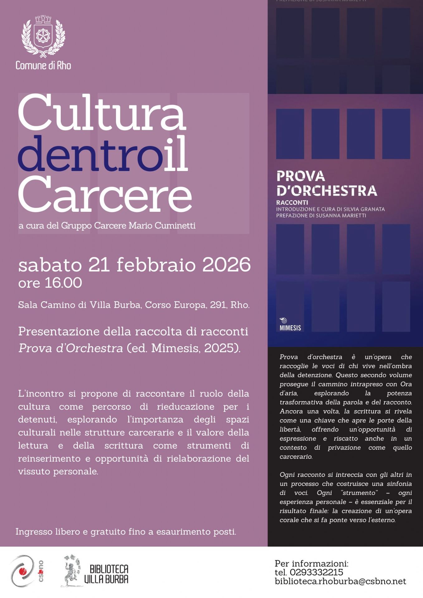 locandina Cultura dentro il carcere