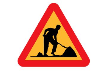 grafica cartello triangolo scavo lavori in corso