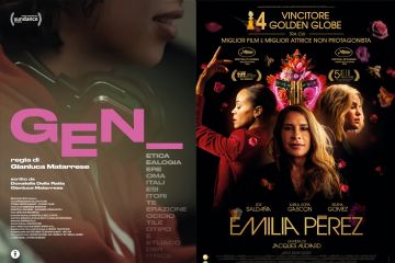 locandine dei film: Emilia Pérez, Luce, The Brutalist e GEN_