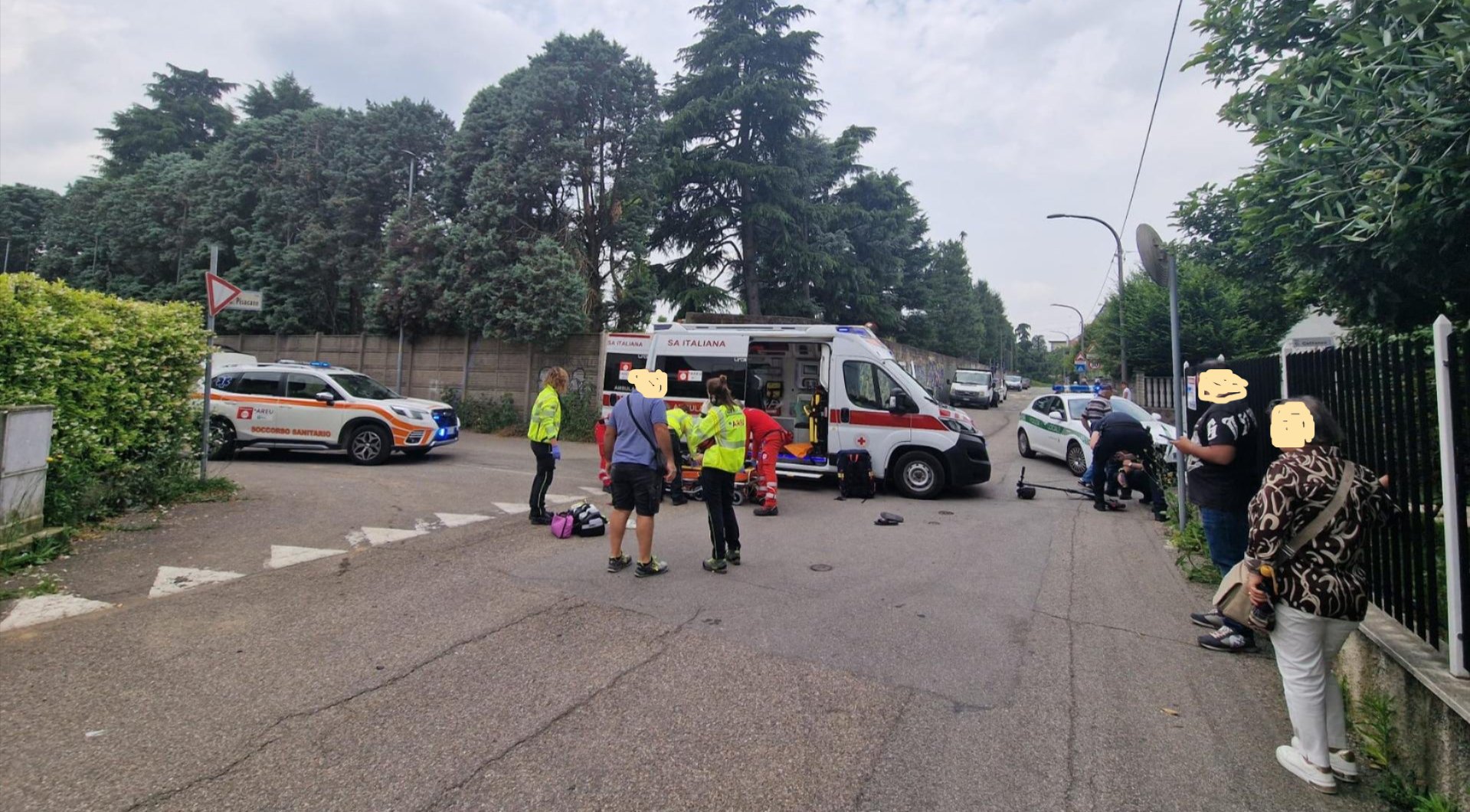 i soccorsi al ragazzo rimasto ferito a Terrazzano