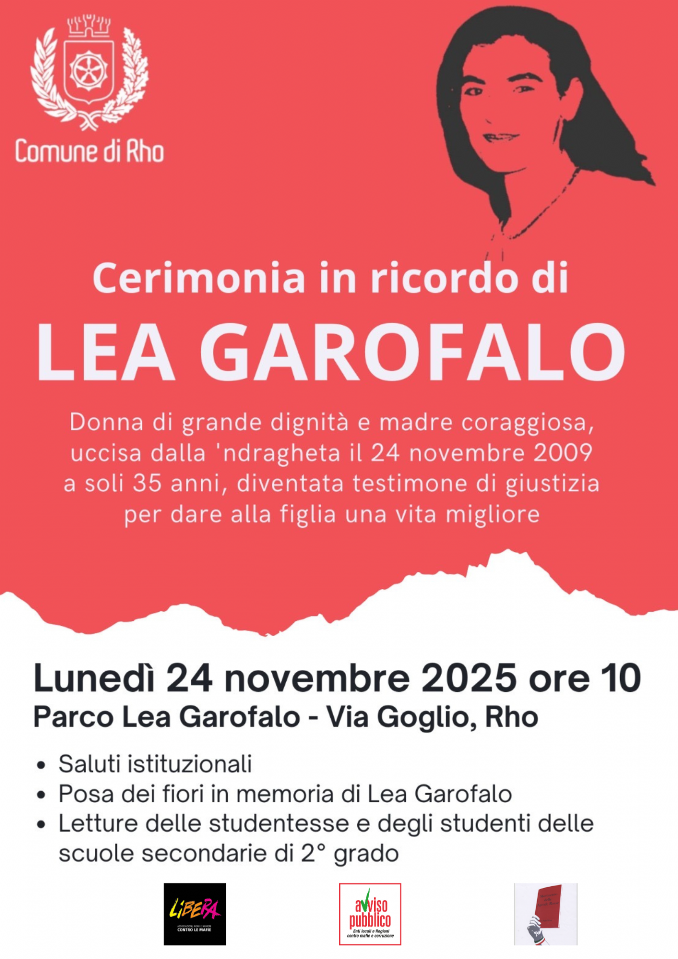 locandina Lea Garofalo con programma e loghi