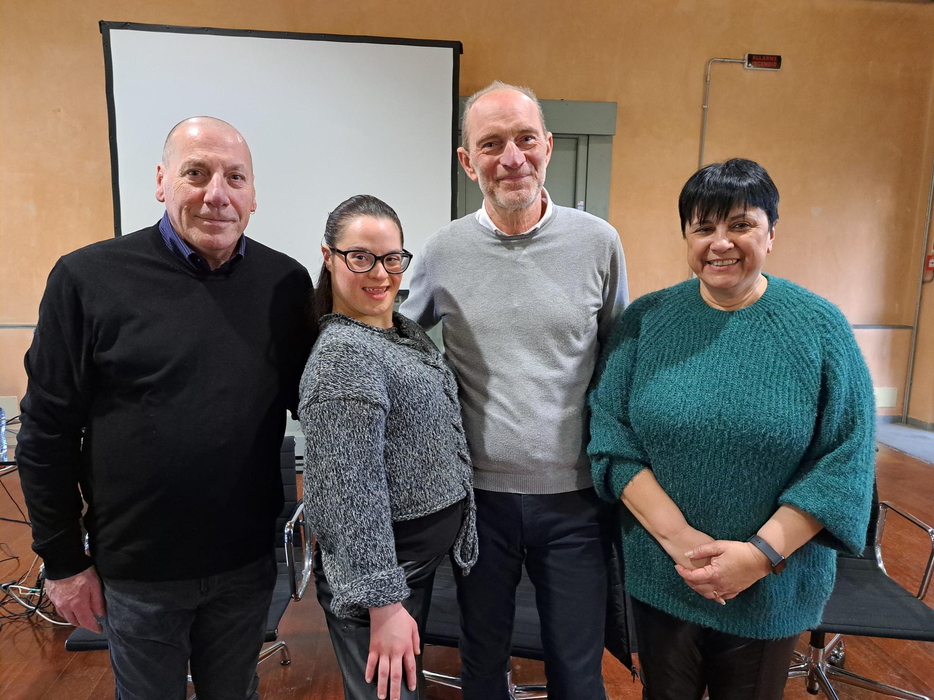 Giada Canino con i genitori e l'assessore Paolo Bianchi