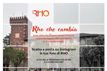 Rho che cambia locandina con palazzo municipale e piazza Visconti