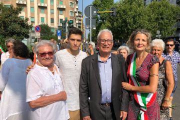 10 agosto 2019  - l'Assessore Tavecchia con Sergio Temolo, figlio di Libero Temolo, con sua moglie e suo nipote.