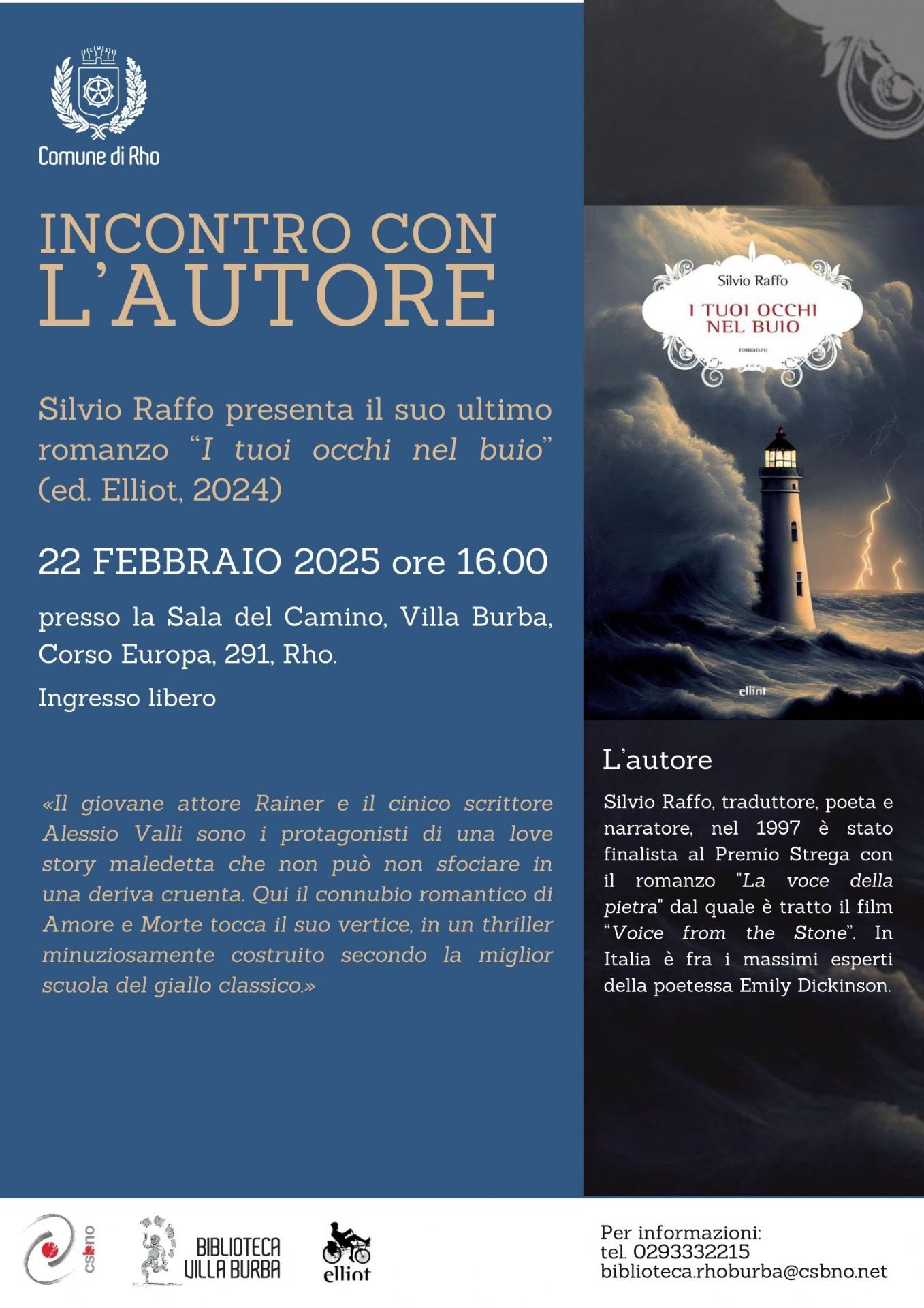 Incontro con l'autore 22 febbraio 2025 ore 16.00