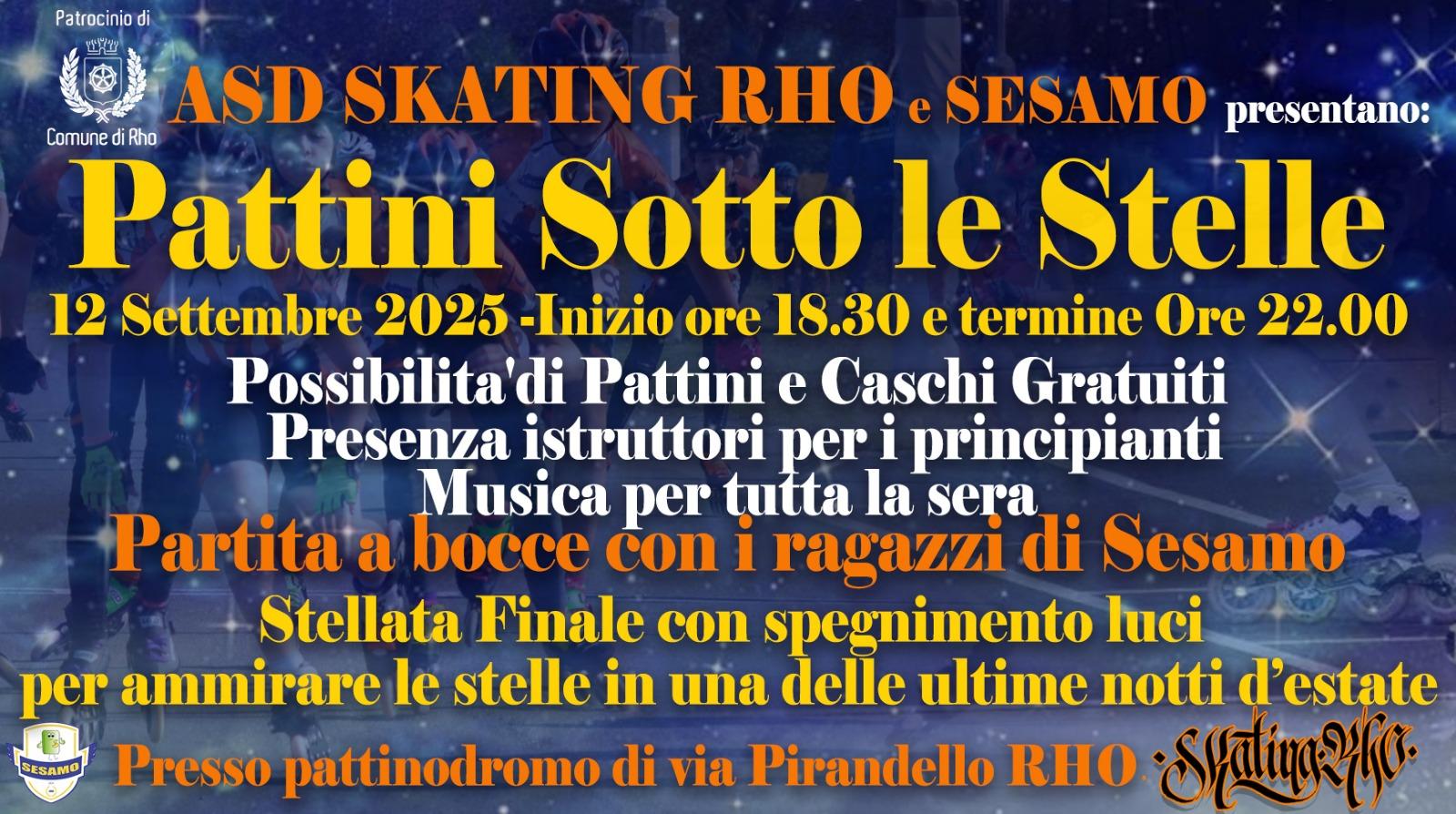 locandina descrittiva della serata Pattini sotto le stelle