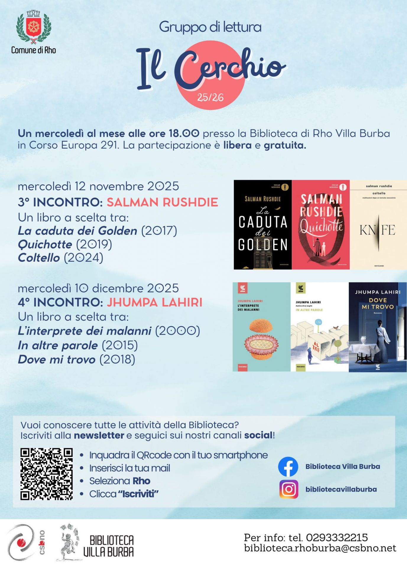 Locandina  dell'evento con titolo Il cerchio e indicati i due appuntamenti