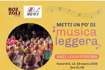 locandina evento con coro e note musicali